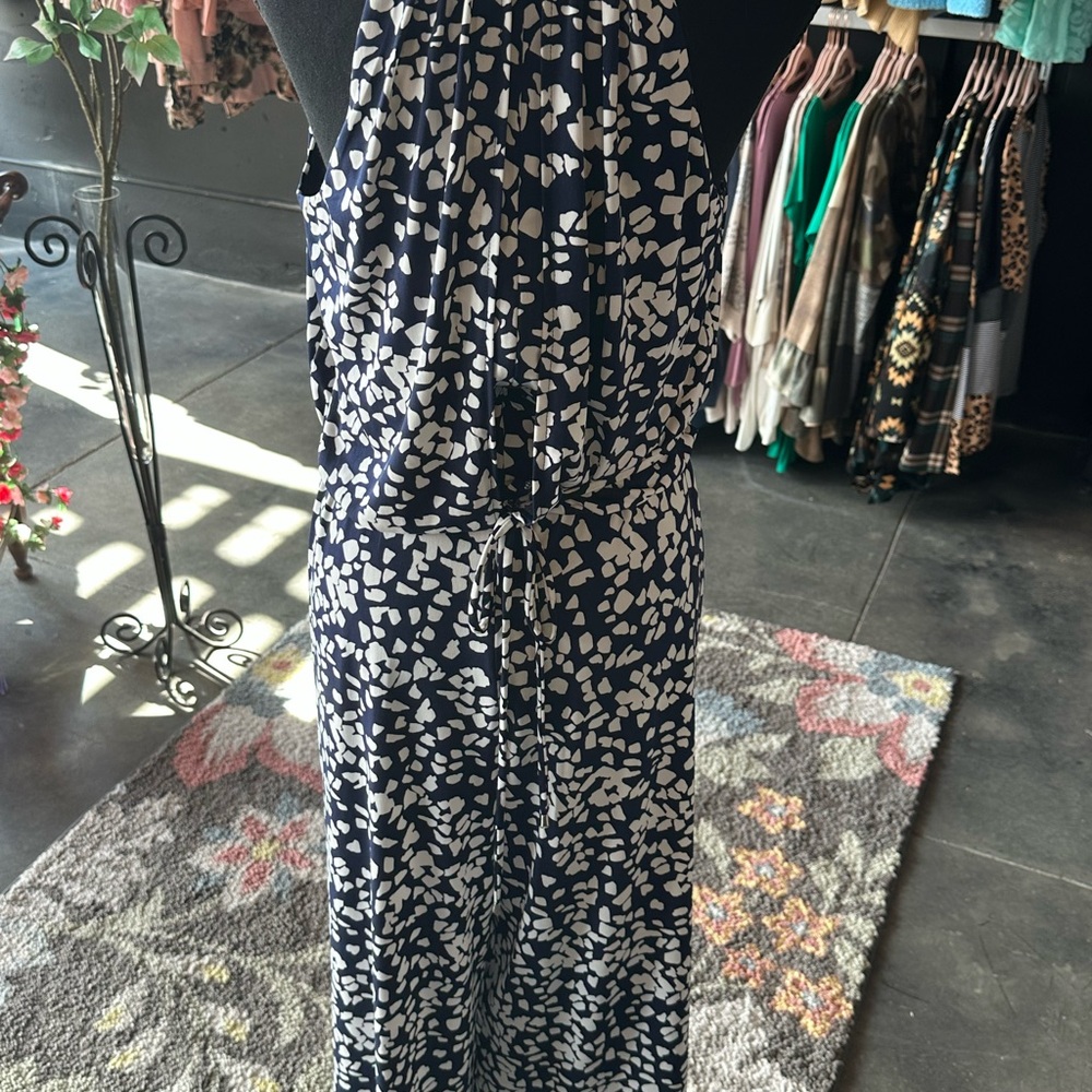 London Times Black and White Jumpsuit